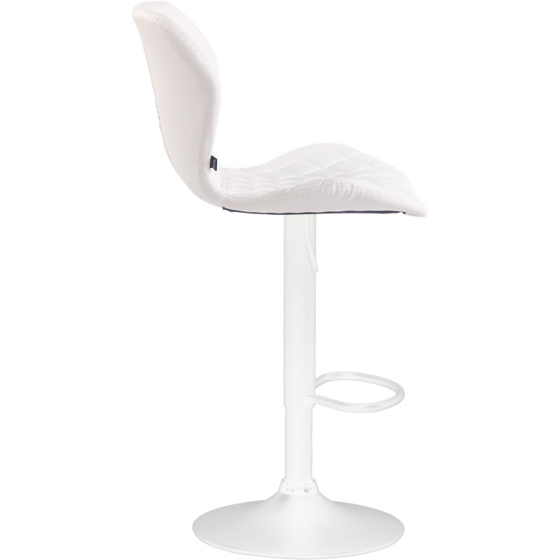 taburete de bar de corcho blanco y piel sintética