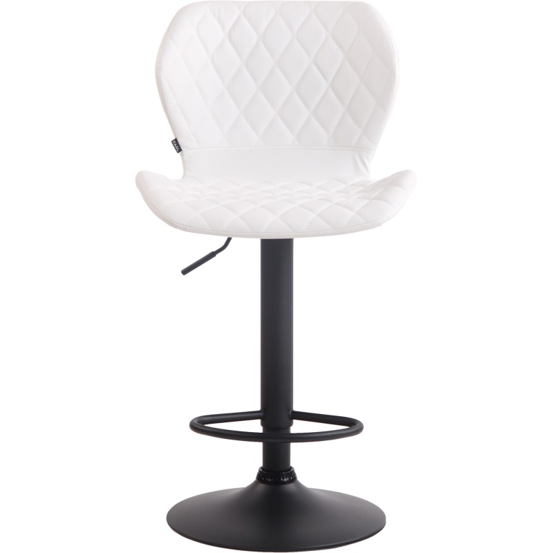 taburete de bar de corcho blanco y negro y piel sintética