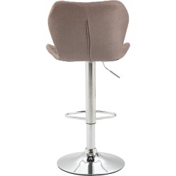 Taburete de bar, tapizado de corcho, cromado color topo