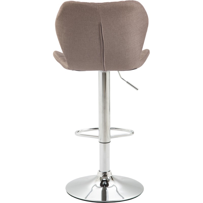 Taburete de bar, tapizado de corcho, cromado color topo