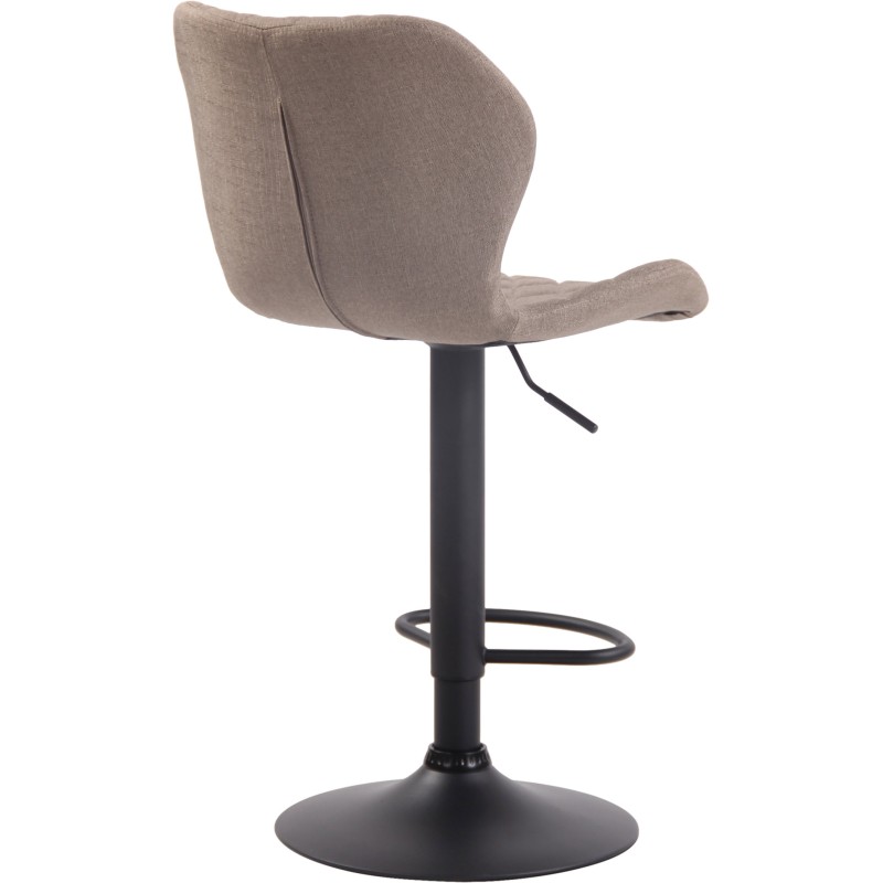 Taburete de bar en corcho y tela negra topo