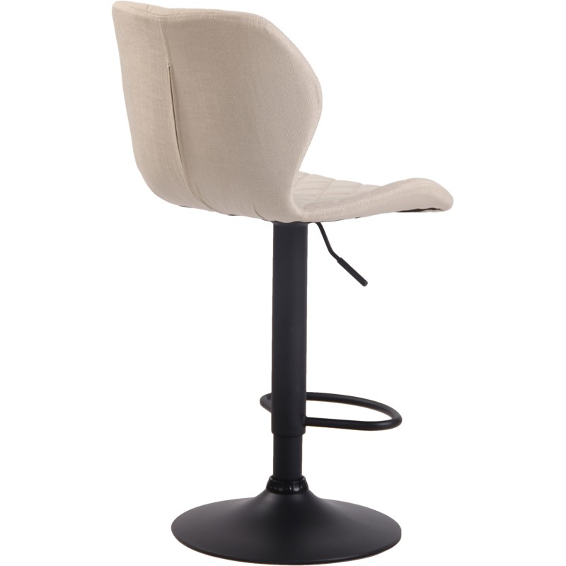 Taburete de bar en corcho y tela en negro y crema