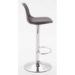 Juego de 2 taburetes de bar Kiel, de plástico cromado negro.