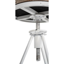 Juego de 2 taburetes de bar Karla, blanco antiguo