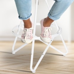 Juego de 2 taburetes de bar Karla, blanco antiguo