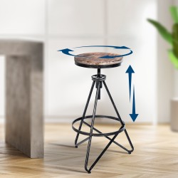 Juego de 2 taburetes de bar Karla plateados