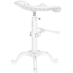 Juego de 2 taburetes de bar Butch, blanco antiguo