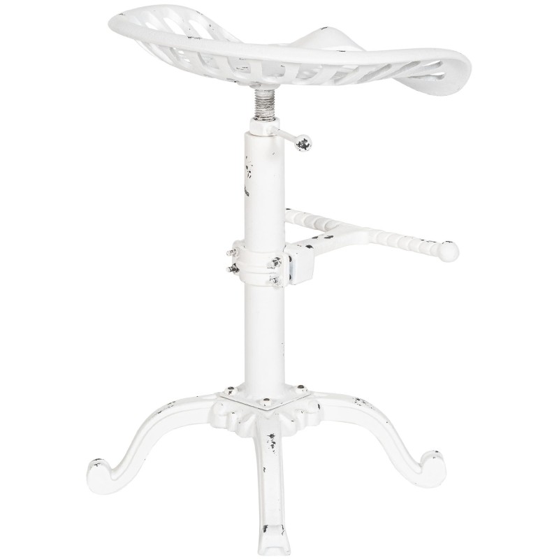 Juego de 2 taburetes de bar Butch, blanco antiguo