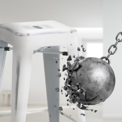 Juego de 2 taburetes de bar Joshua en blanco antiguo