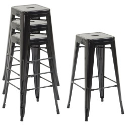 Juego de 2 taburetes de bar Joshua V2 negros