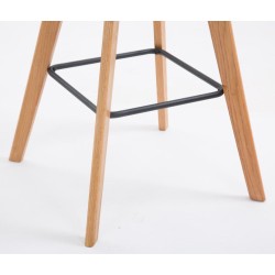 Juego de 2 taburetes de bar Metz en tela verde natural