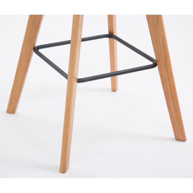 Juego de 2 taburetes de bar Metz en tela verde natural