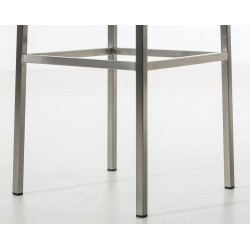 Juego de 2 taburetes de bar Montreal, 85, tapizados en tela, de acero inoxidable gris