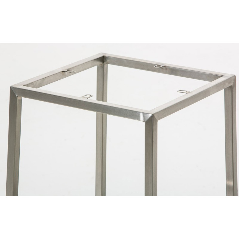 Juego de 2 taburetes de bar Montreal, 85, tapizados en tela, acero inoxidable azul