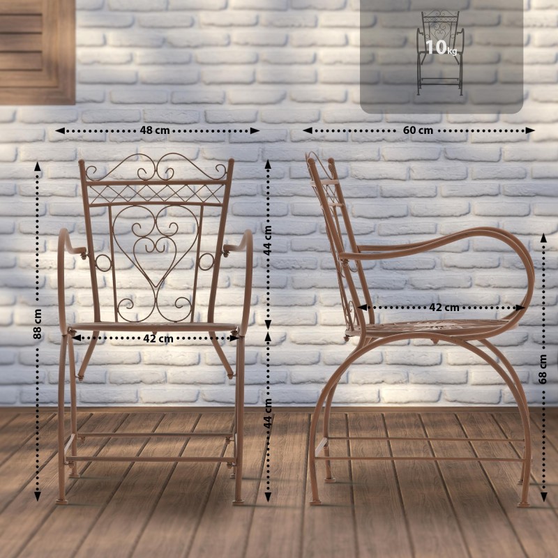 Silla Sheela, marrón antiguo