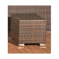 Mesa auxiliar Barcelona, ratán marrón moteado plano