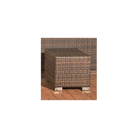 Mesa auxiliar Barcelona, ratán marrón moteado plano