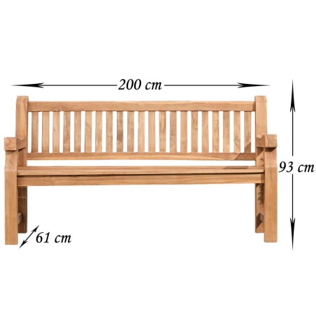Banco de teca Jackson de 200 cm