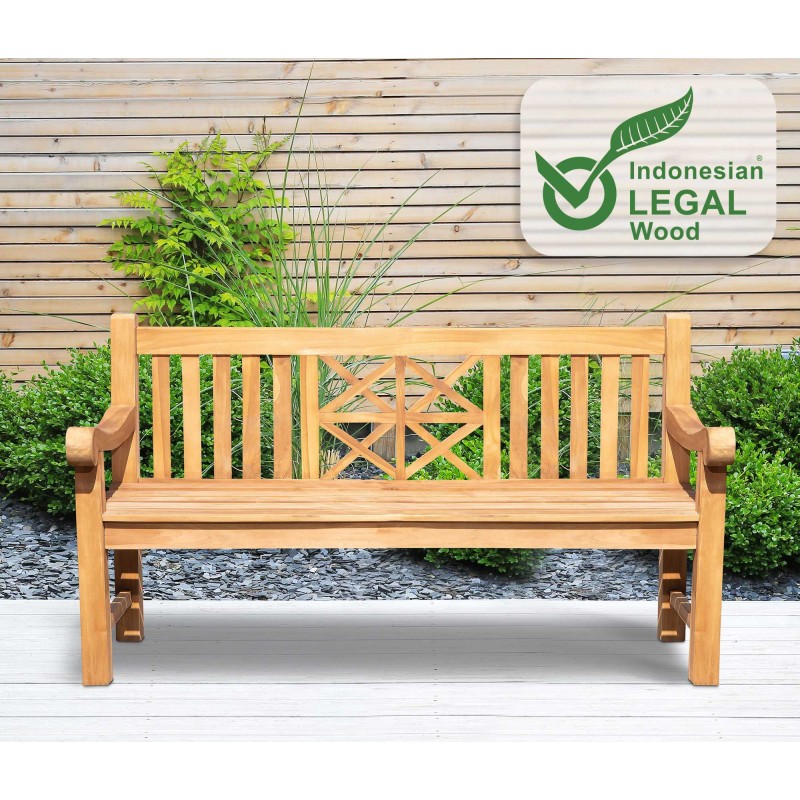 Banco de teca de Florida de 150 cm