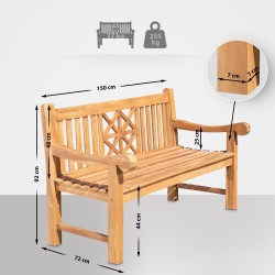 Banco de teca de Florida de 150 cm