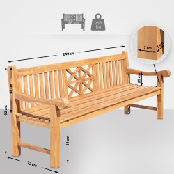 Banco de teca de Florida de 240 cm