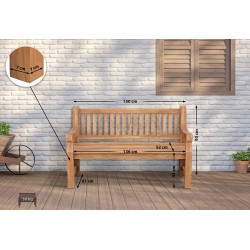 Banco de teca Jackson V2 de 150 cm