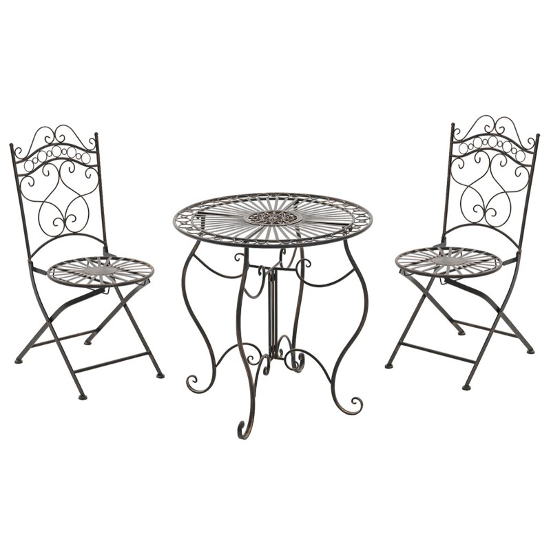 Grupo de sillas de bronce de Indra