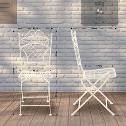 Silla de jardín Adelar, crema antiguo