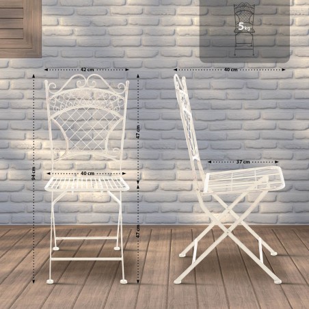 Silla de jardín Adelar, crema antiguo