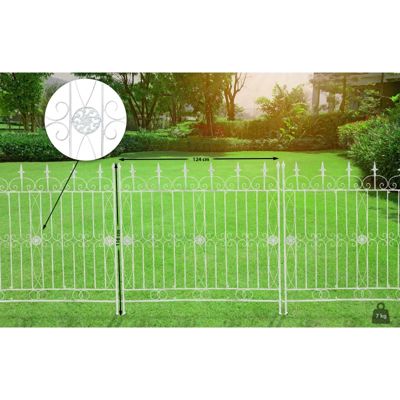 Valla de jardín de charcutería blanca antigua