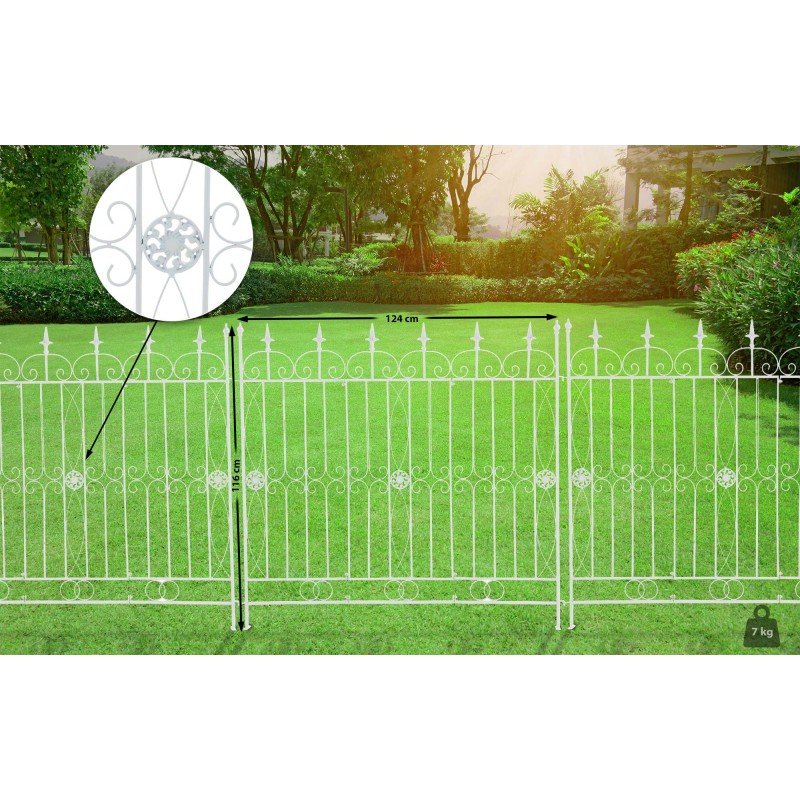 Valla blanca para jardín de charcutería