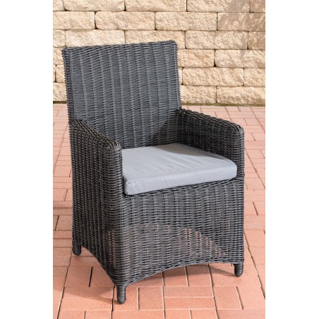 Silla Fontana / Saint Marlo gris hierro 5 mm negro