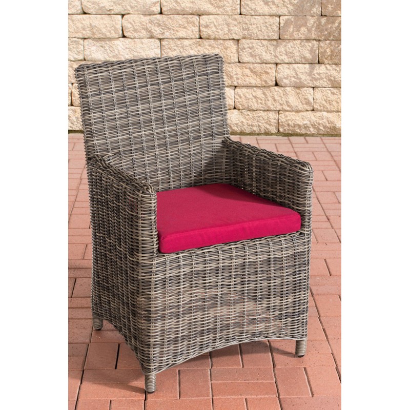 Silla Fontana / Sankt Marlo rojo rubí 5 mm gris-mezcla