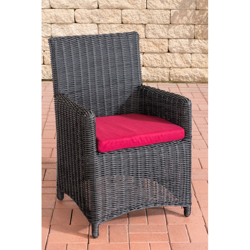 Silla Fontana / Sankt Marlo rojo rubí 5 mm negro