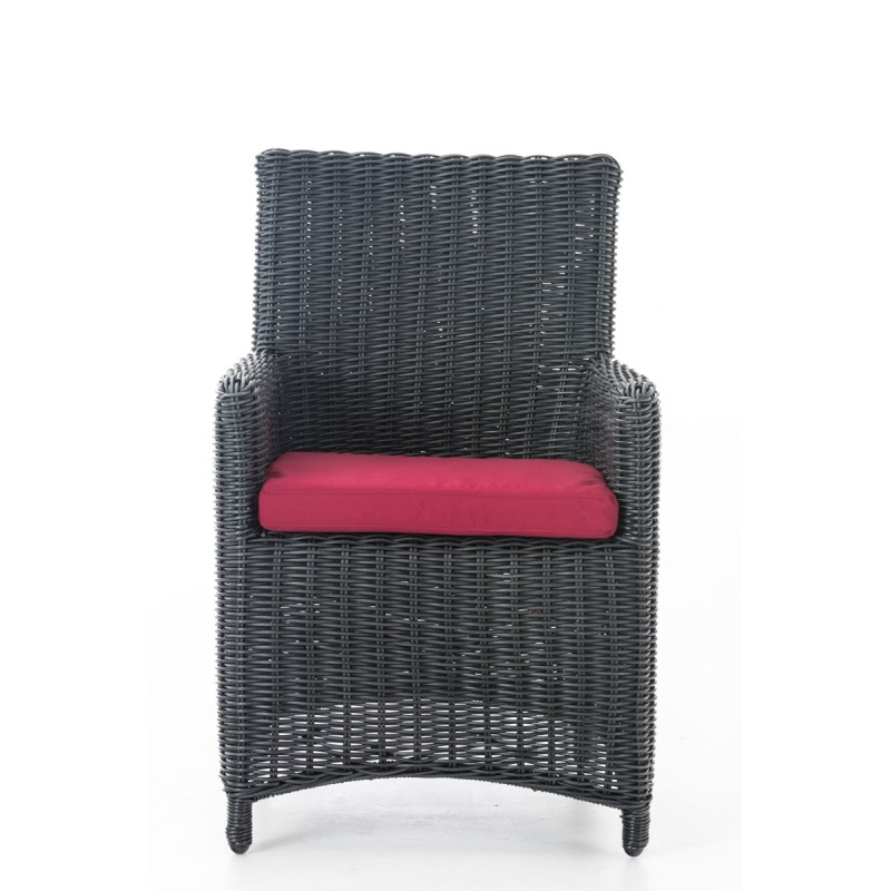 Silla Fontana / Sankt Marlo rojo rubí 5 mm negro
