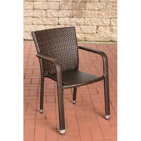 Silla Leonie en poliratán marrón