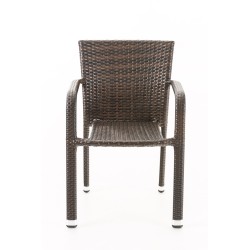 Silla Leonie en poliratán marrón