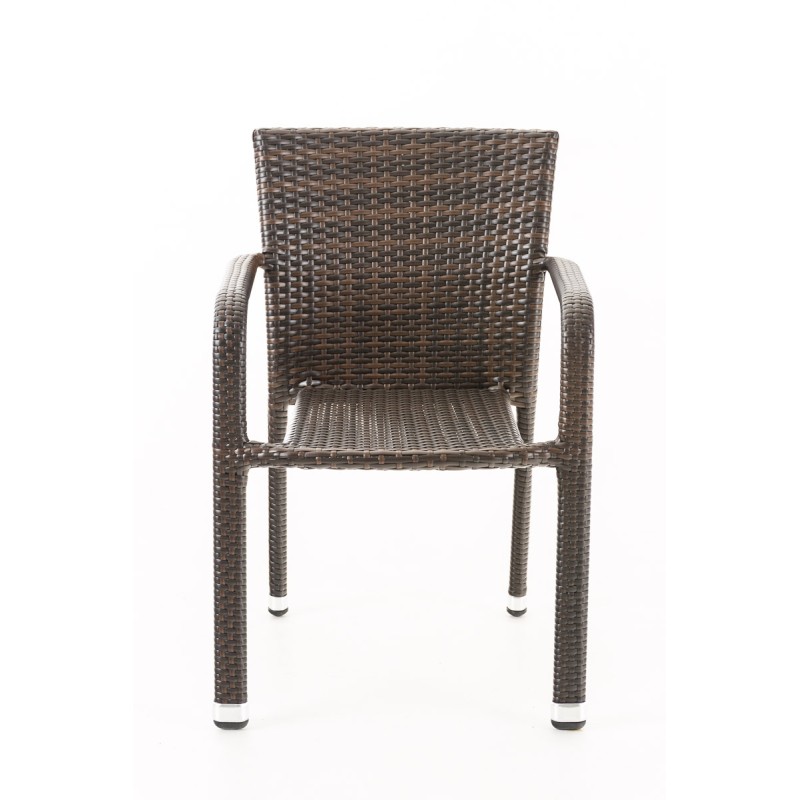 Silla Leonie en poliratán marrón