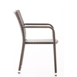 Silla Leonie en poliratán marrón