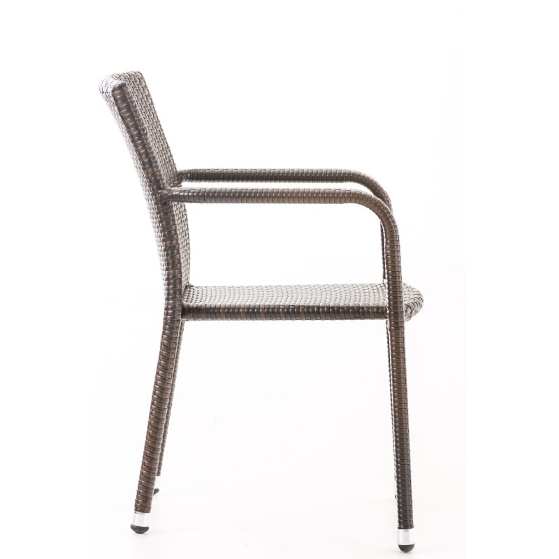 Silla Leonie en poliratán marrón