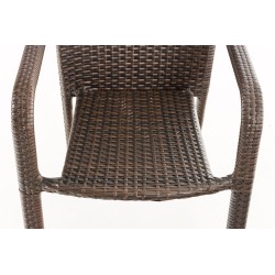 Silla Leonie en poliratán marrón