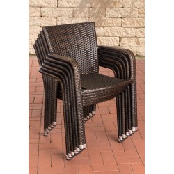 Silla Leonie en poliratán marrón