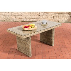 Mesa de comedor La Gomera 160 en cristal transparente natural