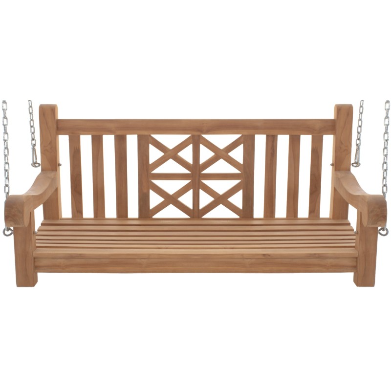 banco columpio de teca de 120 cm para granja