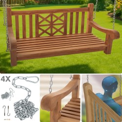 banco columpio de teca de 120 cm para granja