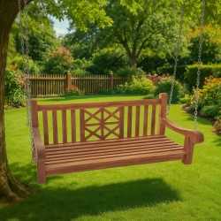 banco columpio de teca de 150 cm para granja