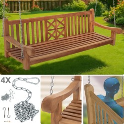 banco columpio de teca de 200 cm para granja