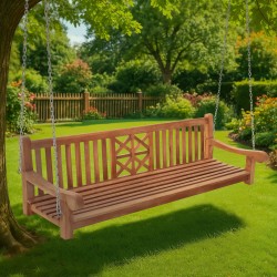 banco columpio de teca de 220 cm para granja