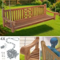 banco columpio de teca de 220 cm para granja