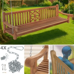 banco columpio de teca de 240 cm para granja